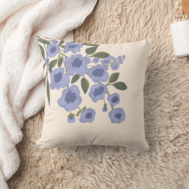 Periwinkle Blumenblüten Moderne Kissen (Decke)