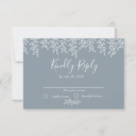 Periwinkle Boho Botanische Hochzeit RSVP Karte