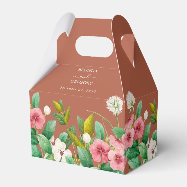 Periwinkle Burnt Orange Terracotta Wedding Geschenkschachtel (Vorderseite)