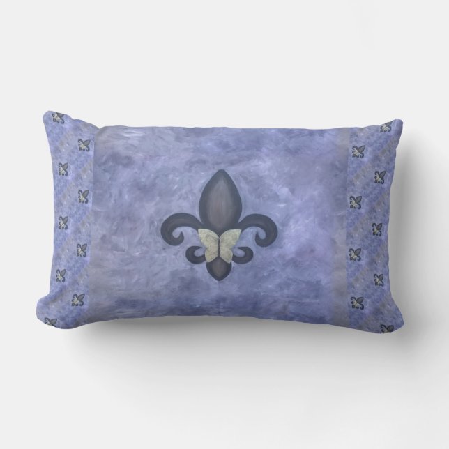Periwinkle Butterfleur | Lilie Butterfly Lendenkissen (Vorderseite)