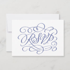 Periwinkle Calligraphy Wedding Meals RSVP Card Karte
