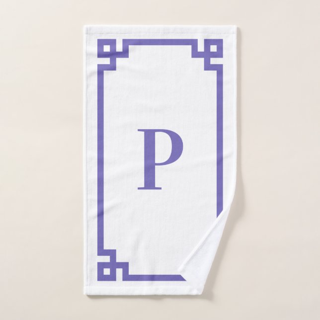 Periwinkle Decorative Monogramm für griechische Sc Handtuch (Handtuch)