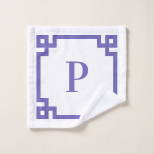 Periwinkle Decorative Monogramm für griechische Sc Waschlappen