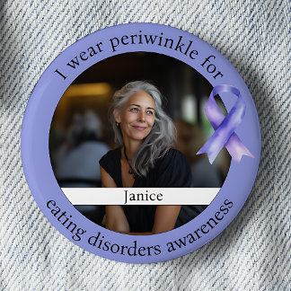 Periwinkle Eating Disorder Awareness Photo Button