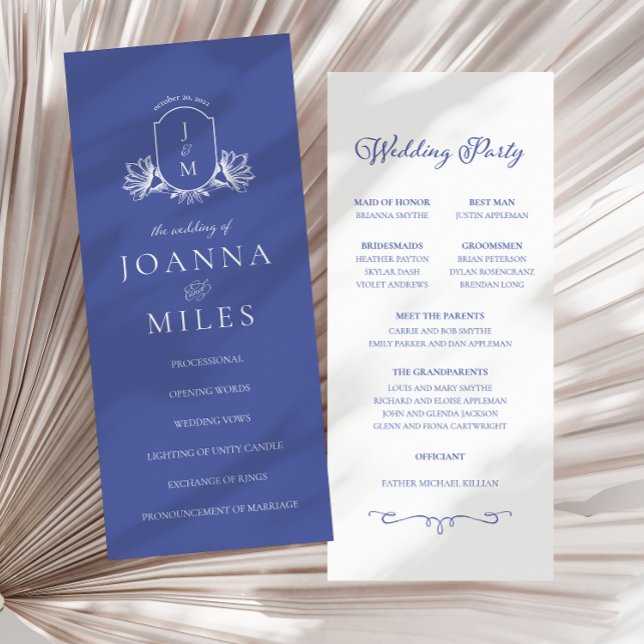 Periwinkle Elegant Calligraphy Monogram Wappen (Von Creator hochgeladen)