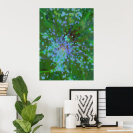 Periwinkle Explosion Holographische Abstrakte Kuns Poster