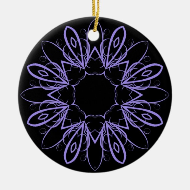 Periwinkle extravagant Mandala Keramik Ornament (Vorne)