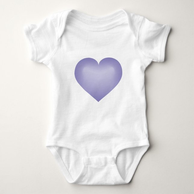 Periwinkle fade heart baby strampler (Vorderseite)