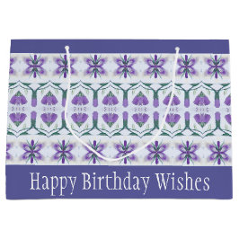 Periwinkle Floral Accented Große Geschenktüte