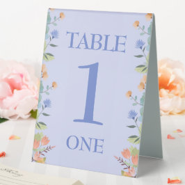 Periwinkle Floral Anpassbar Tischaufsteller
