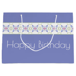 Periwinkle Floral Modern Große Geschenktüte