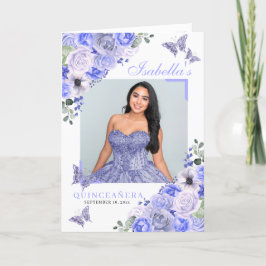 Periwinkle Floral Quinceanera Tiara Butterflies Programm