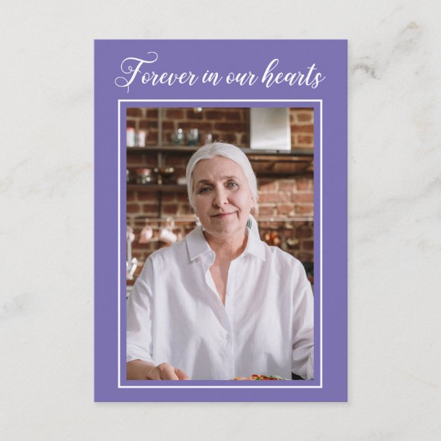 Périwinkle Forever Dans Notre Coeur Carte De Prièr (Devant)