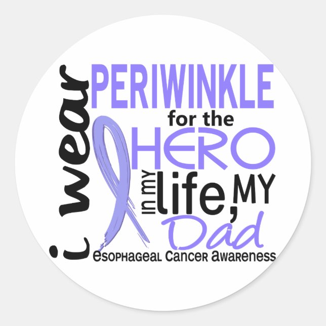 Periwinkle für Hero 2 Vater Ösophaguskrebs Runder Aufkleber (Vorderseite)
