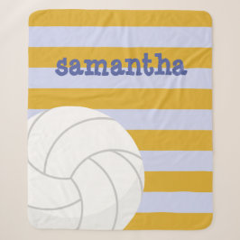 Periwinkle & Gelber Riesenvolleyball gestreift Sherpadecke