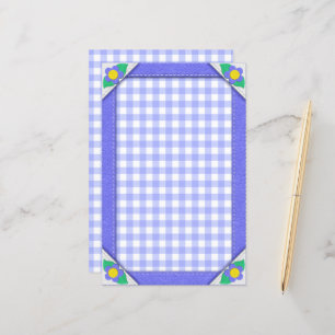 Periwinkle Gingham Karos Hübsch Stationery Paper