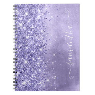 Periwinkle Glitzer Lavender Blue Girly Signature Notizblock