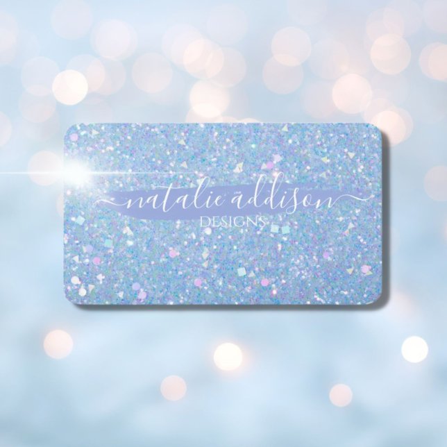 Periwinkle Glitzer Personalizable Business Cards Visitenkarte (Von Creator hochgeladen)