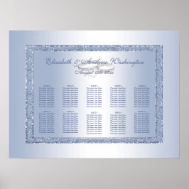 Periwinkle Glitzer & Silver Wedding Rings Poster