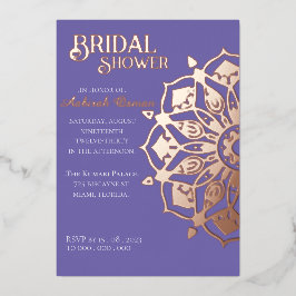 Periwinkle GoldIndian Henna Mandala Brautparty Folieneinladung