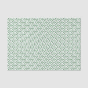 Periwinkle Green White Decorative Choral Seidenpapier