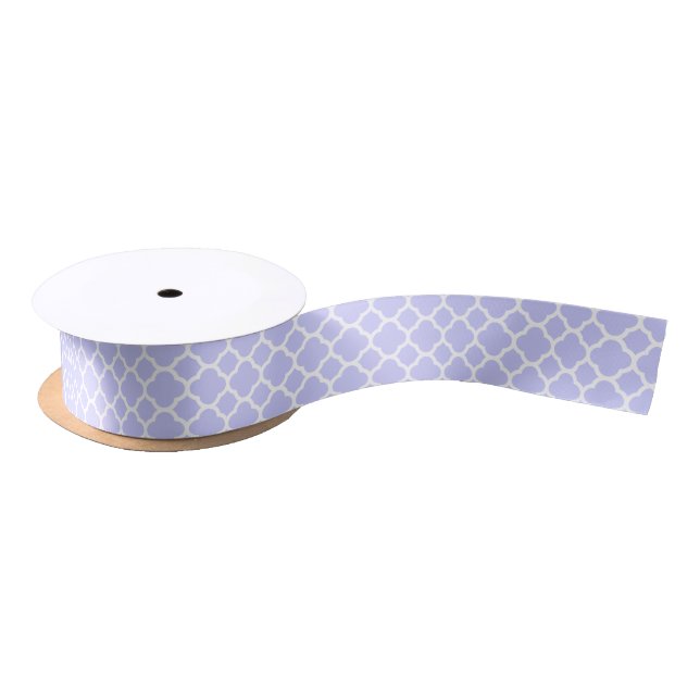 Periwinkle Hellblaues Quatrefolienmuster Satinband (Spule)
