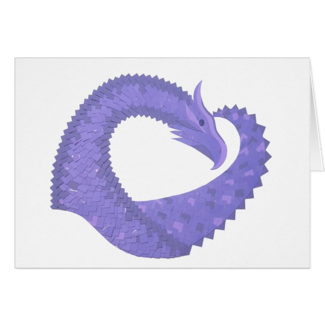 Periwinkle Herzdrache auf Weiß (Vorderseite (Horizontal))
