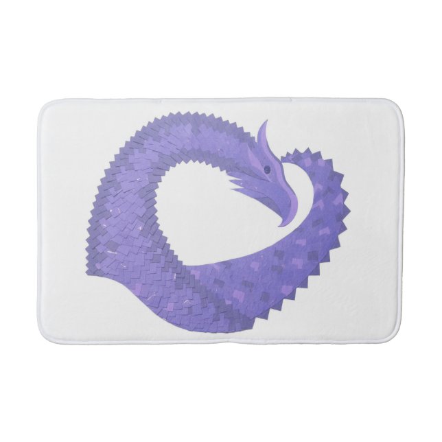 Periwinkle Herzdrache auf Weiß Badematte (Vorderseite)