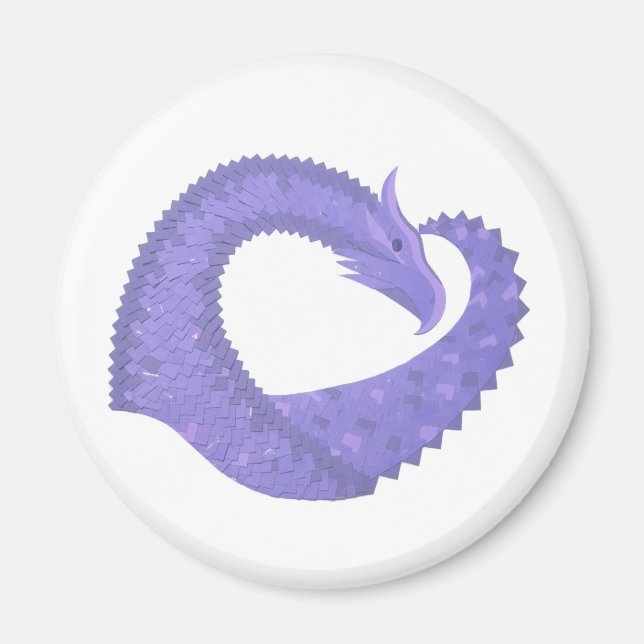 Periwinkle Herzdrache auf Weiß Magnet (Vorne)