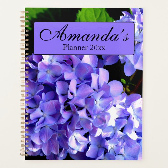 Periwinkle Hydrangeas lila blaue Blume für sie Planer (Vorderseite)