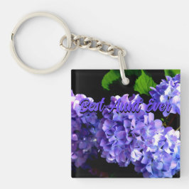 Periwinkle hydrangeas lila blaue Blumen für Tante Schlüsselanhänger