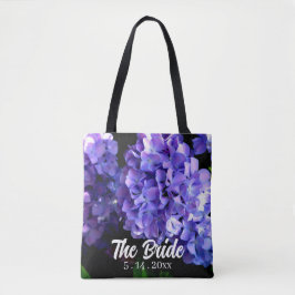 Periwinkle Hydrangeas lila Blüten Braun Tasche