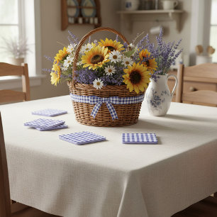 Periwinkle kariert getränkeuntersetzer