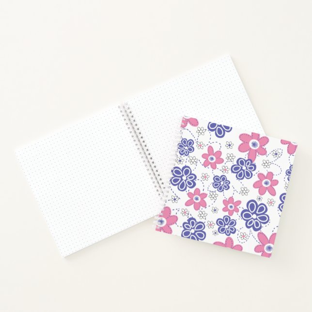 Periwinkle Lavender, rosa Retro Blume Journal Notizbuch (Innenseite)