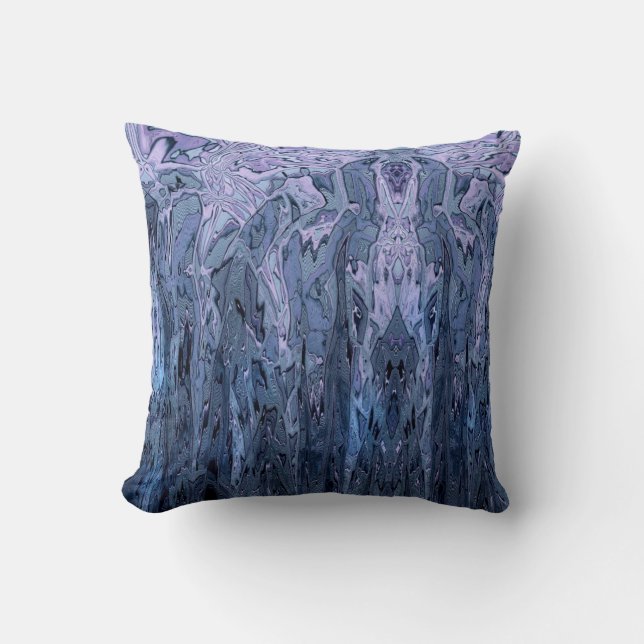 Periwinkle Lila Blue Abstrakt Art Kissen (Vorderseite)