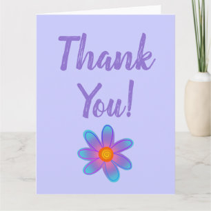 Periwinkle Lila Blume geklappt Danke Karte