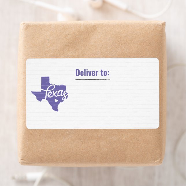 Periwinkle Lila Texas Herz Label (Insitu)