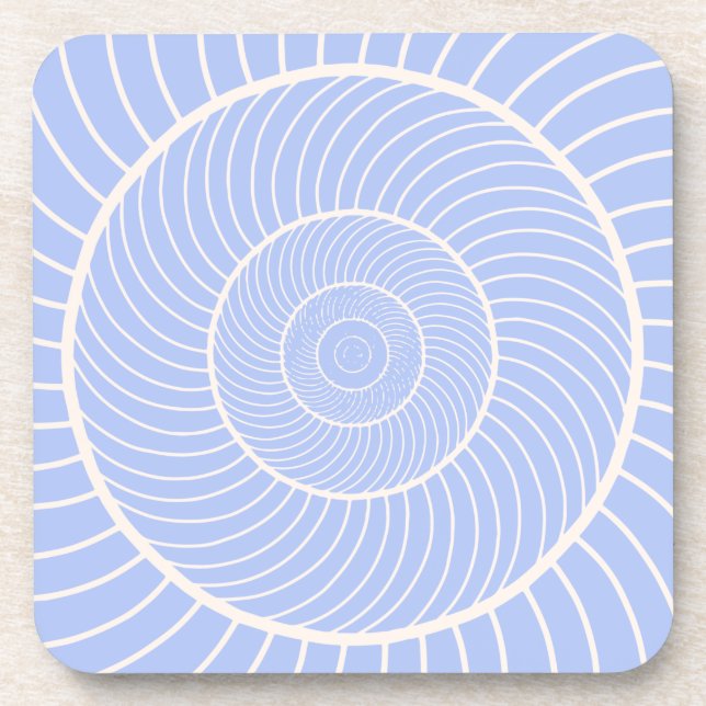 Periwinkle lilac spiralförmige Schnecke Fibonacci Getränkeuntersetzer (Vorderseite)