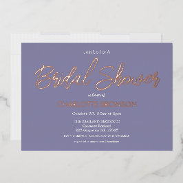 Periwinkle Minimalistisches Script Brautparty Gold Folieneinladung