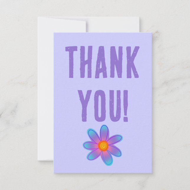 Periwinkle mit Blume Danke Karte (Vorderseite)