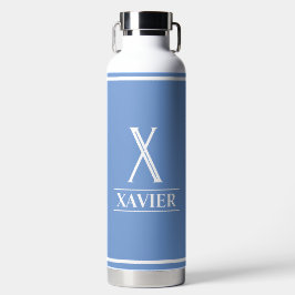 Periwinkle Mit Monogramm Trinkflasche