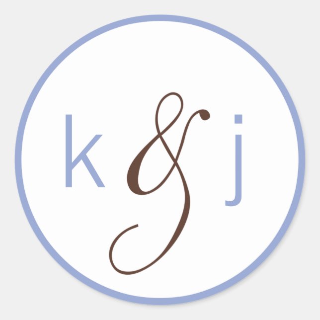 Periwinkle Monogram Stickers (Vorderseite)