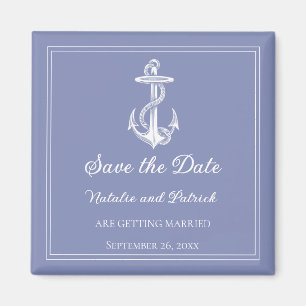 Periwinkle Nautical Anchor Speichern das Datum Mag Magnet