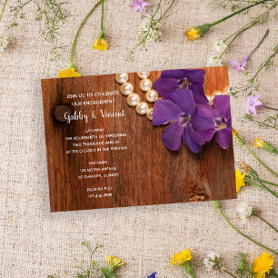 Periwinkle Pearls Country Verlobung Stall Party Einladung