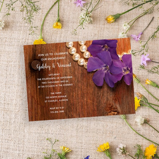 Periwinkle Pearls Country Verlobung Stall Party Einladung (Von Creator hochgeladen)