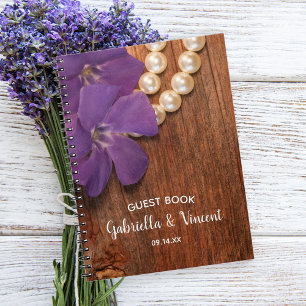 Periwinkle, Perlen und Braunwaldlandhochzeit Notizblock