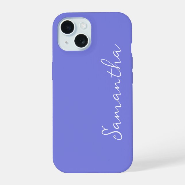 Periwinkle Personalisiert iPhone 15 Hülle (Rückseite)