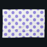 Periwinkle-Polka-Punkte Geschirrtuch<br><div class="desc">Periwinkle polka Punkte auf weißem Hintergrund</div>