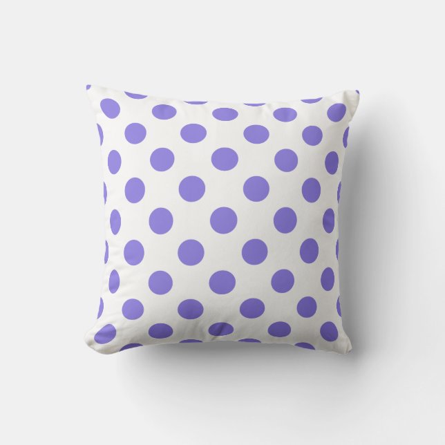 Periwinkle-Polka-Punkte Kissen (Vorderseite)