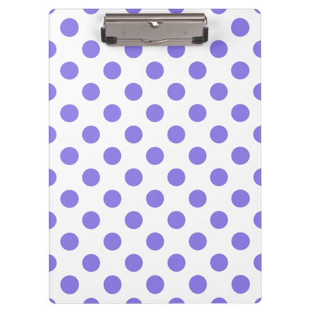 Periwinkle-Polka-Punkte Klemmbrett (Vorderseite)